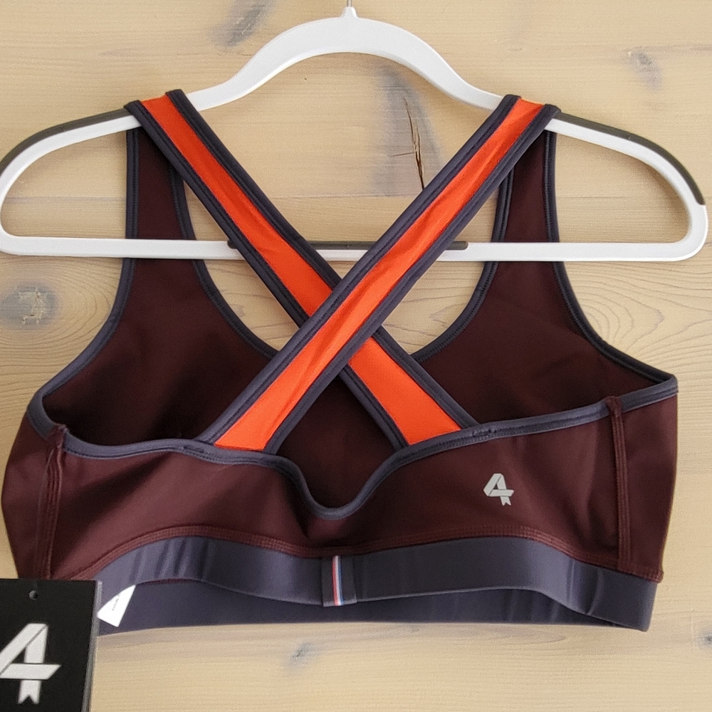 NWT FourLaps Infinity Sports Bra Fudge Smoke size L - Picture 2 of 5